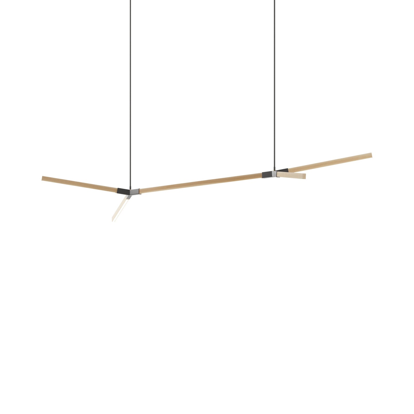 Bough Big Double LED Pendant Light in Maple/Slate Grey.