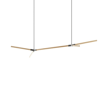 Bough Big Double LED Pendant Light in Maple/Slate Grey.