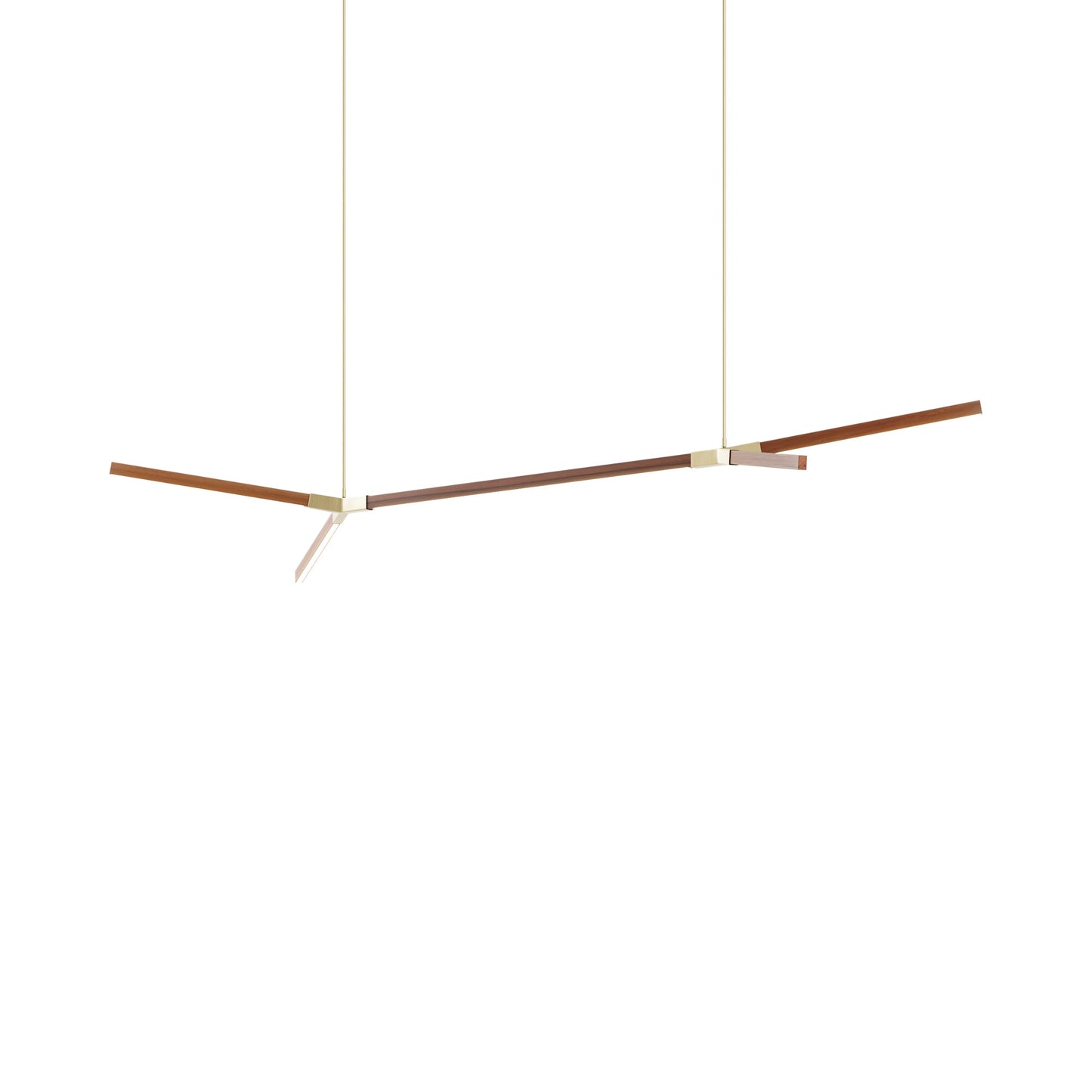 Bough Big Double LED Pendant Light in Water Tower Redwood/Brushed Brass.