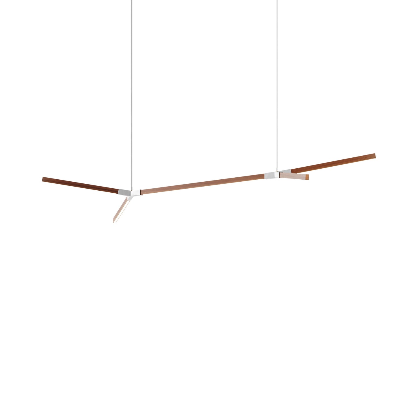 Bough Big Double LED Pendant Light in Water Tower Redwood/Brushed Nickel.