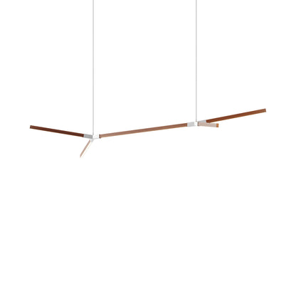 Bough Big Double LED Pendant Light in Water Tower Redwood/Brushed Nickel.