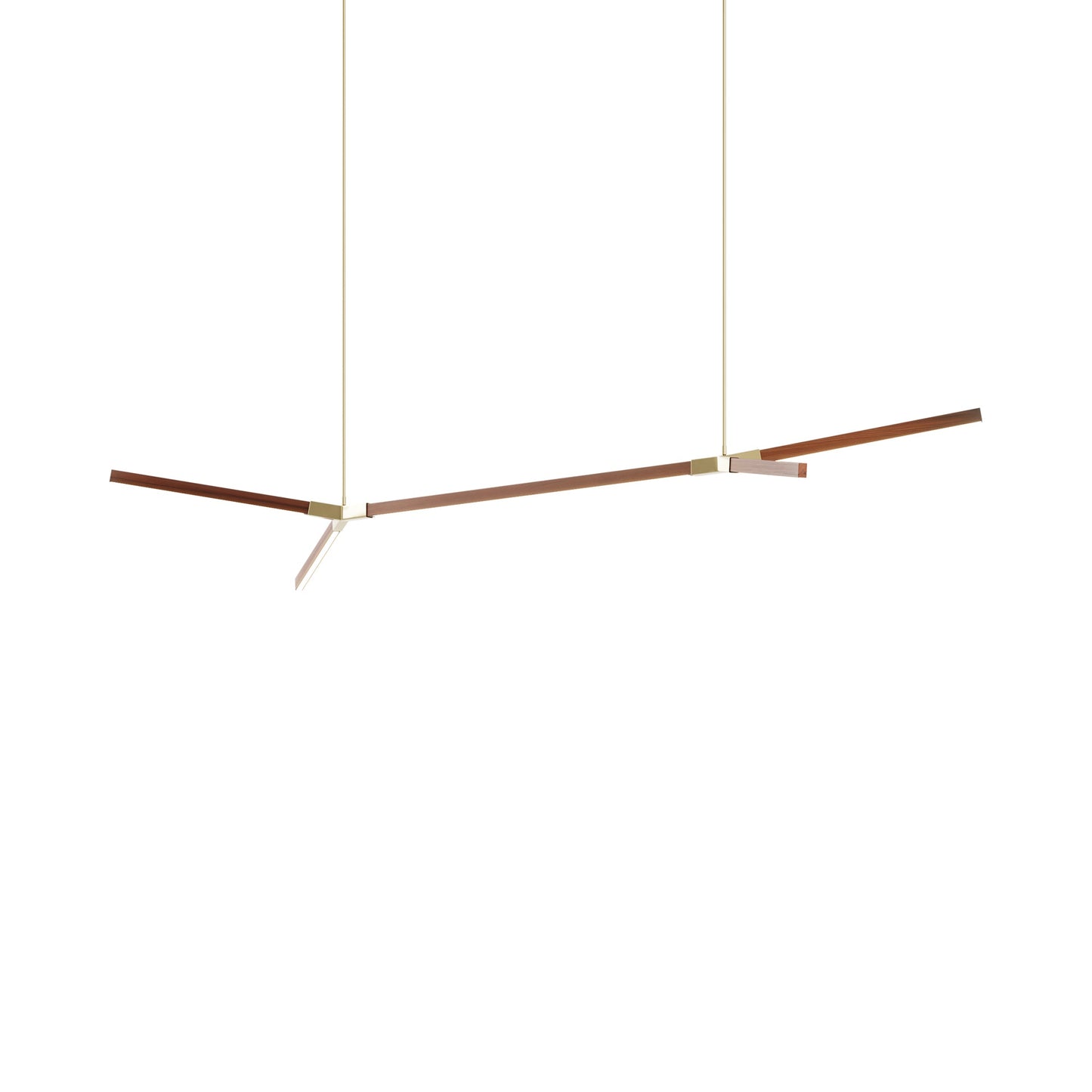 Bough Big Double LED Pendant Light in Water Tower Redwood/Polished Brass.