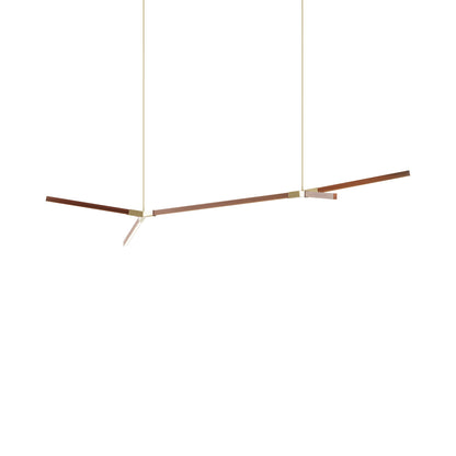 Bough Big Double LED Pendant Light in Water Tower Redwood/Polished Brass.