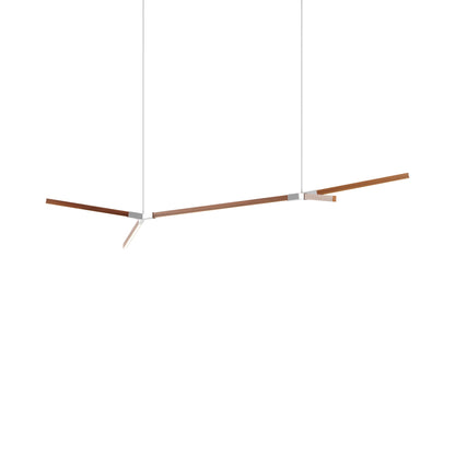 Bough Big Double LED Pendant Light in Water Tower Redwood/Polished Nickel.