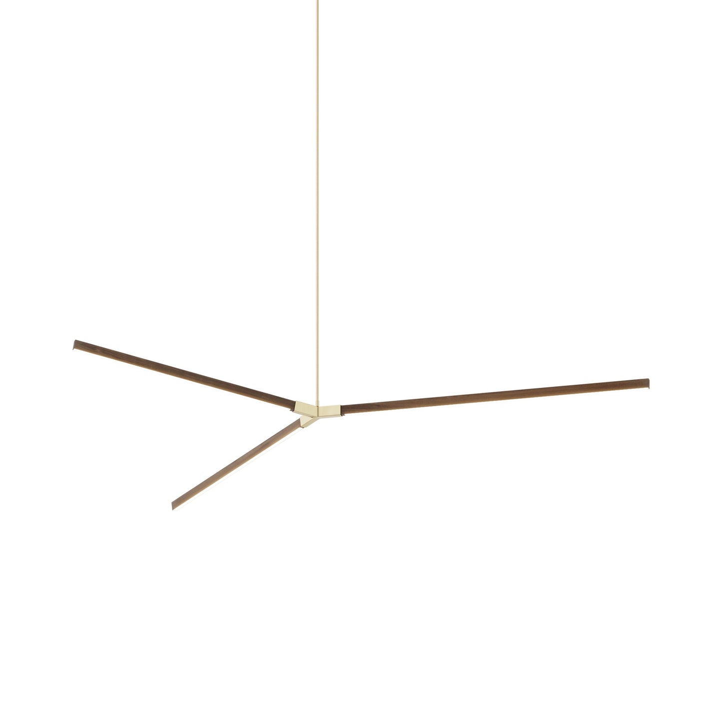 Bough Big LED Pendant Light in American Walnut/Brushed Brass.
