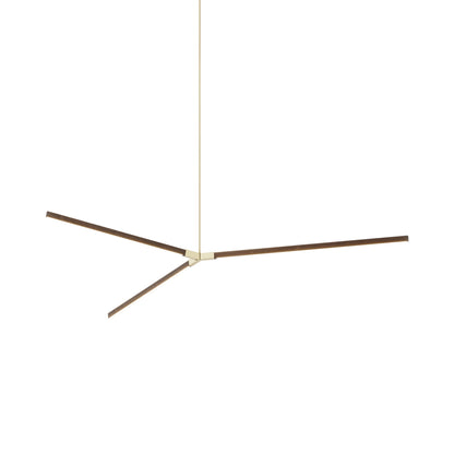 Bough Big LED Pendant Light in American Walnut/Polished Brass.