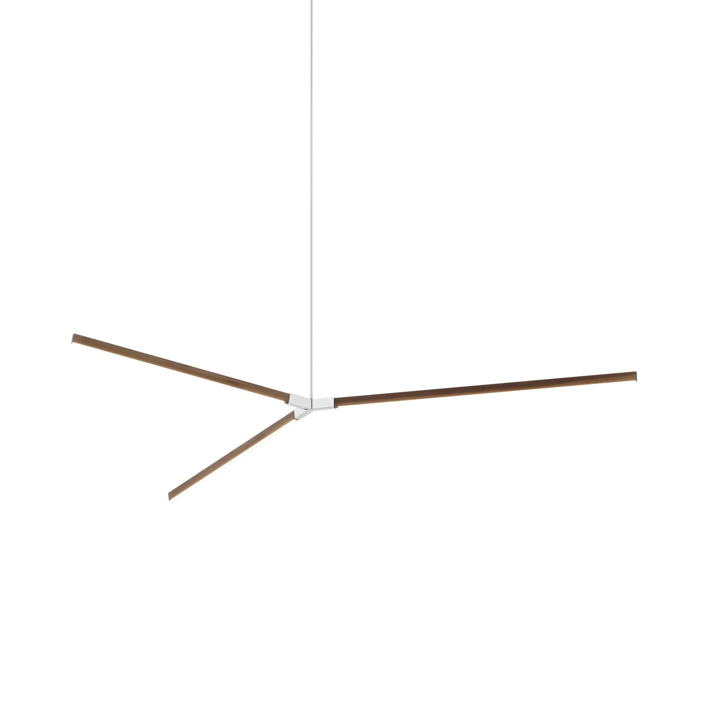 Bough Big LED Pendant Light in American Walnut/Polished Nickel.