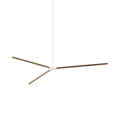 Bough Big LED Pendant Light in American Walnut/Polished Nickel.