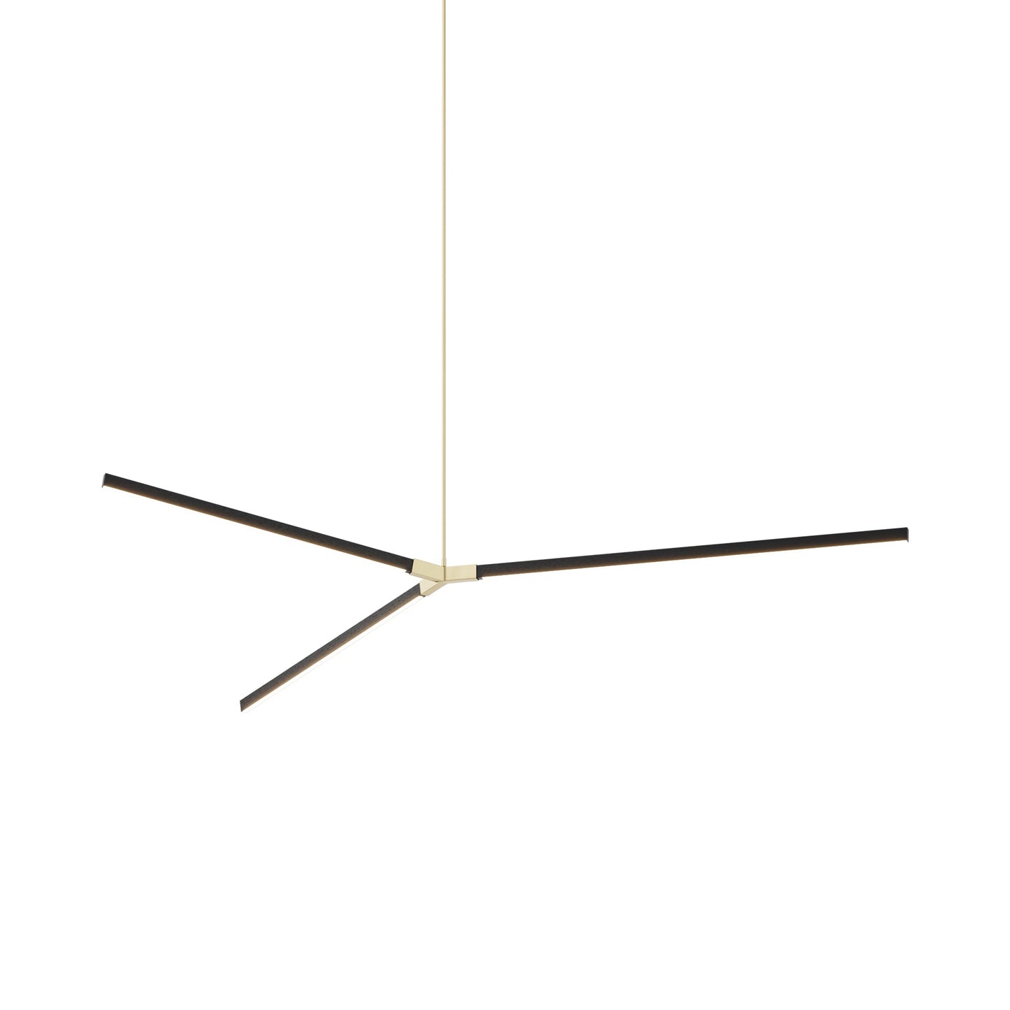 Bough Big LED Pendant Light in Ebonized Oak/Brushed Brass.