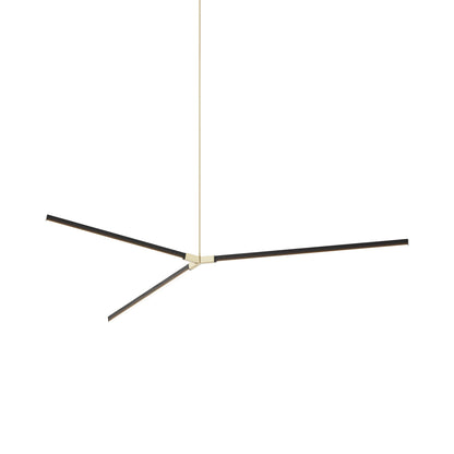 Bough Big LED Pendant Light in Ebonized Oak/Polished Brass.