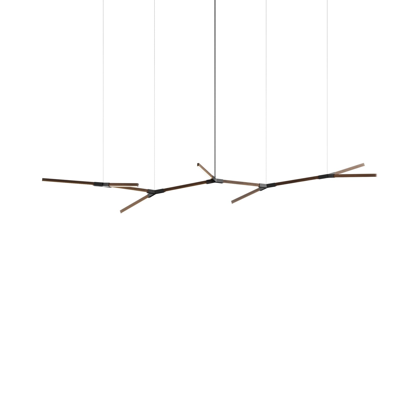 Bough Branching Big LED Chandelier in American Walnut/Blackened.