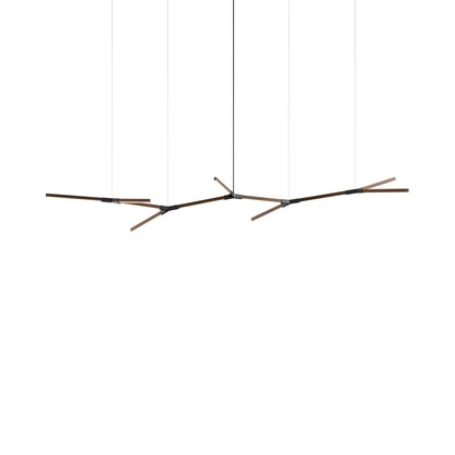Bough Branching Big LED Chandelier in American Walnut/Blackened.