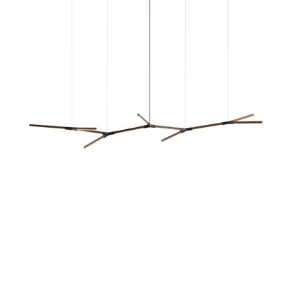 Bough Branching Big LED Chandelier in American Walnut/Matte Black.