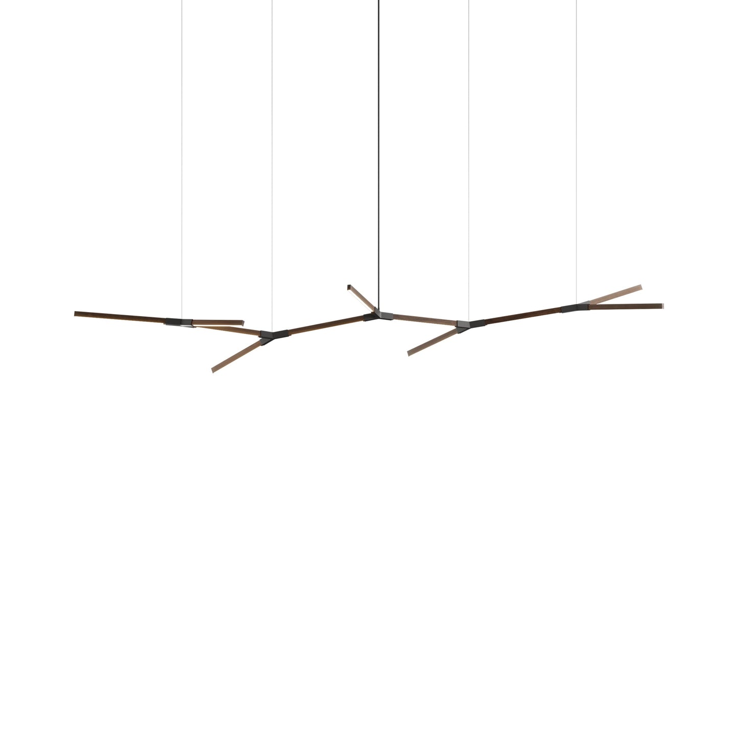 Bough Branching Big LED Chandelier in American Walnut/Slate Grey.