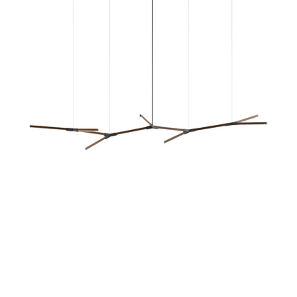 Bough Branching Big LED Chandelier in American Walnut/Slate Grey.