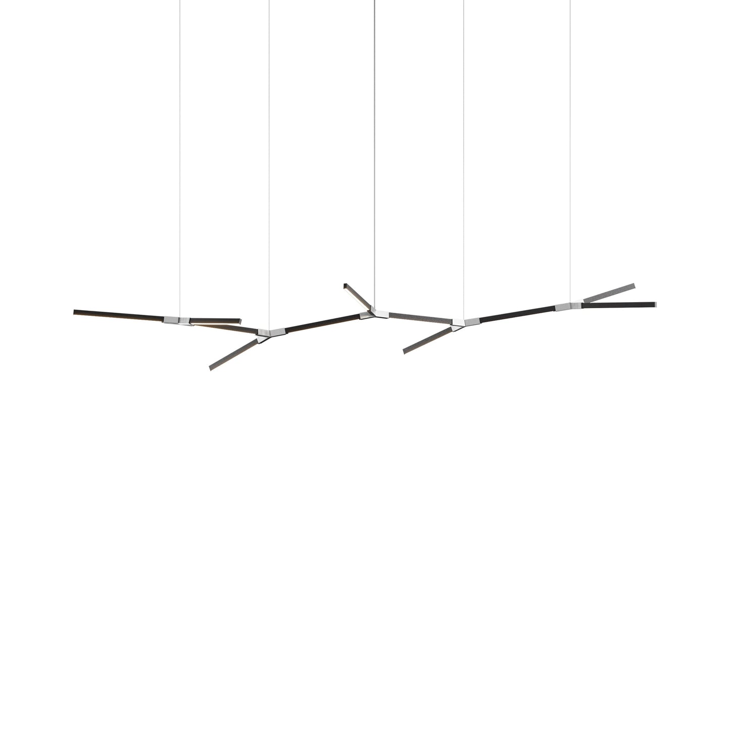 Bough Branching Big LED Chandelier in Ebonized Oak/Brushed Nickel.