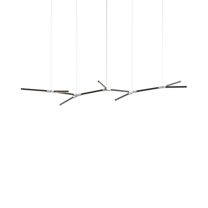 Bough Branching Big LED Chandelier in Ebonized Oak/Brushed Nickel.