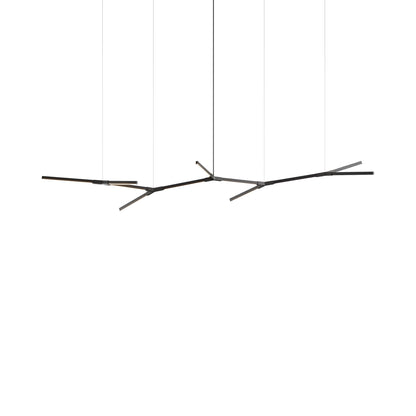 Bough Branching Big LED Chandelier in Ebonized Oak/Slate Grey.