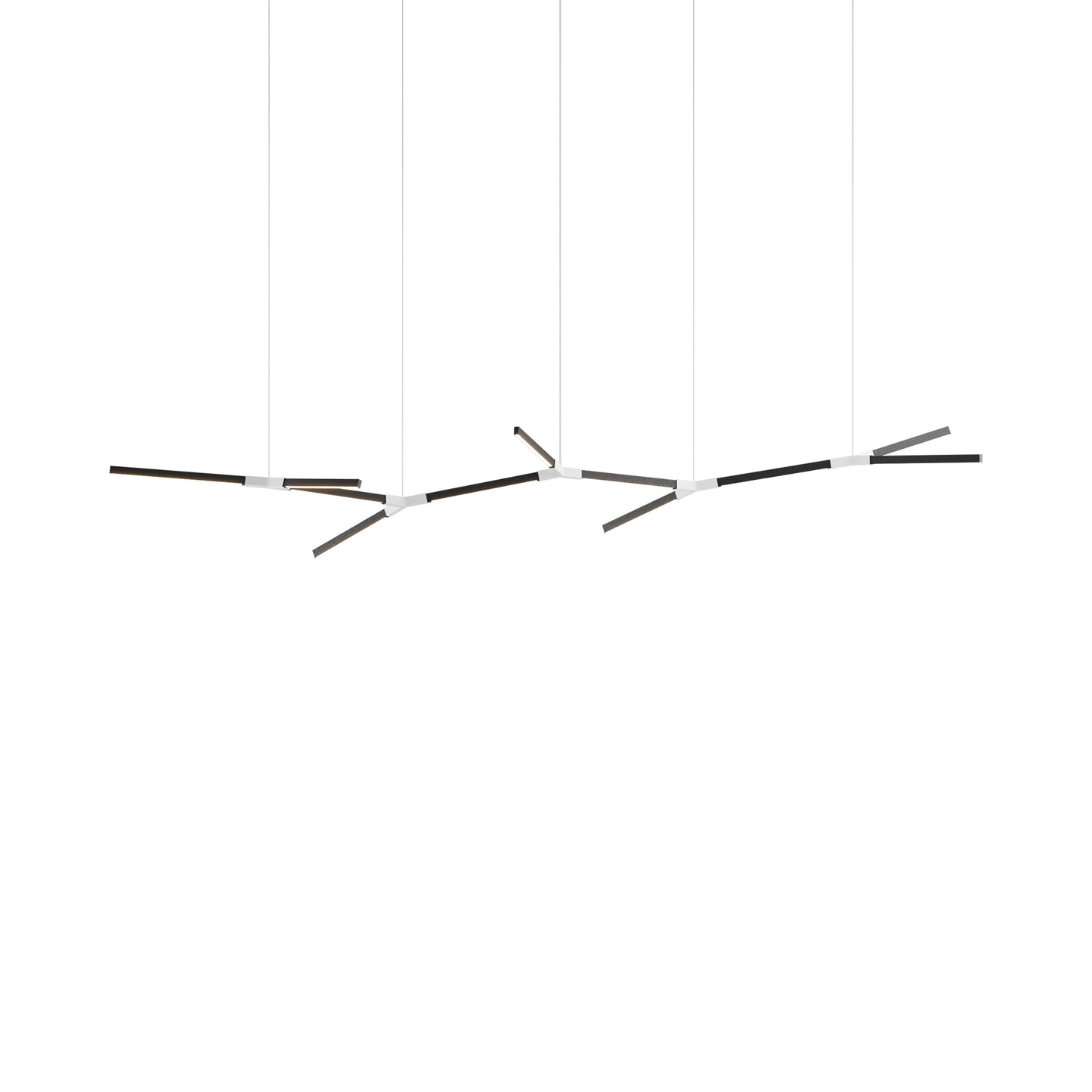 Bough Branching Big LED Chandelier in Ebonized Oak/White.