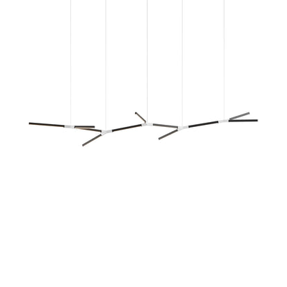 Bough Branching Big LED Chandelier in Ebonized Oak/White.