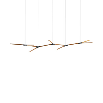 Bough Branching Big LED Chandelier in Heart Pine (Reclaimed)/Matte Black.