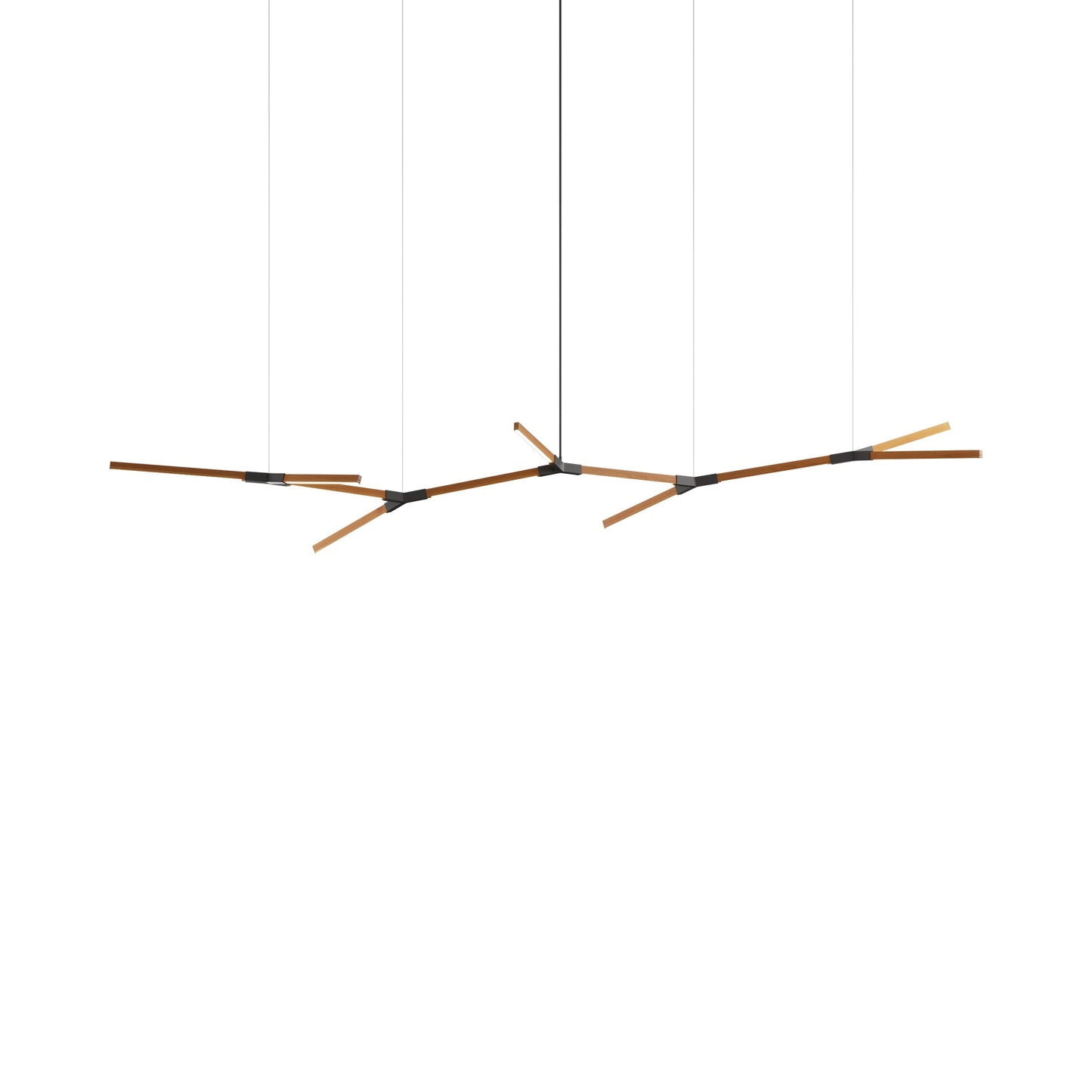 Bough Branching Big LED Chandelier in Heart Pine (Reclaimed)/Slate Grey.