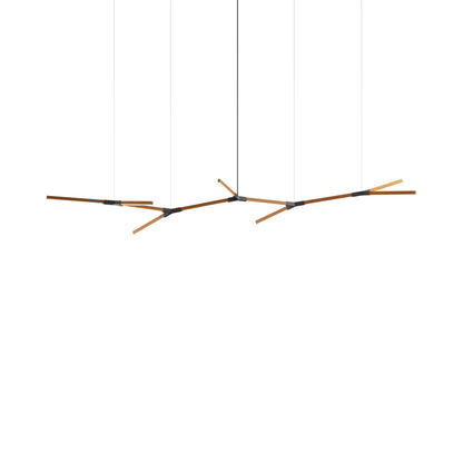 Bough Branching Big LED Chandelier in Heart Pine (Reclaimed)/Slate Grey.