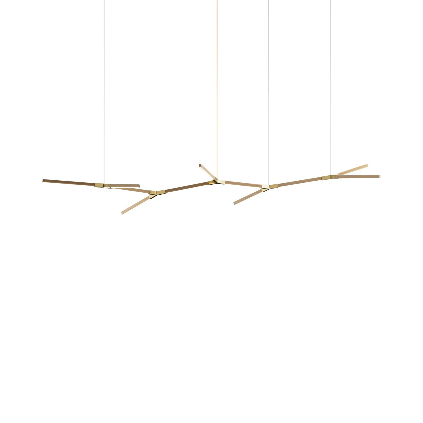 Bough Branching Big LED Chandelier in Maple/Brushed Brass.