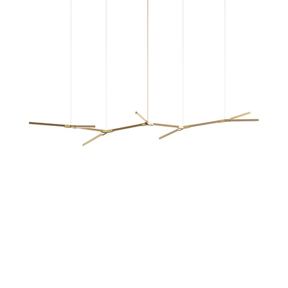 Bough Branching Big LED Chandelier in Maple/Brushed Brass.