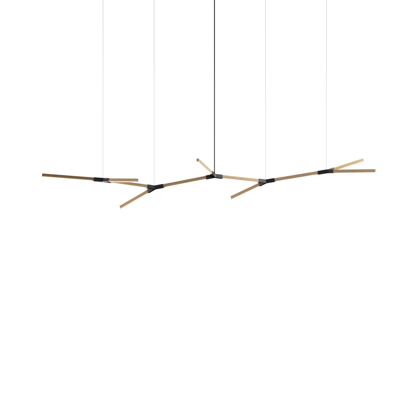 Bough Branching Big LED Chandelier in Maple/Matte Black.
