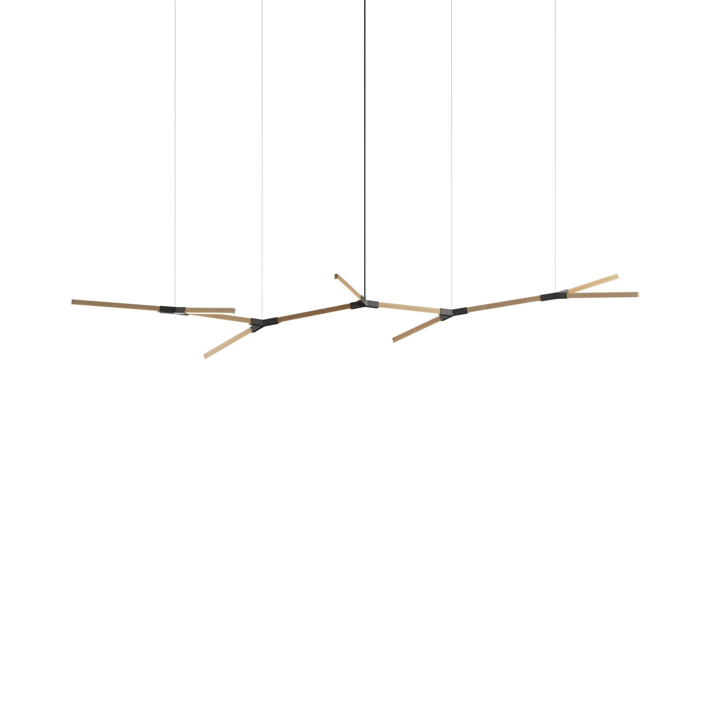 Bough Branching Big LED Chandelier in Maple/Slate Grey.