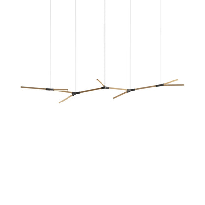 Bough Branching Big LED Chandelier in Maple/Slate Grey.