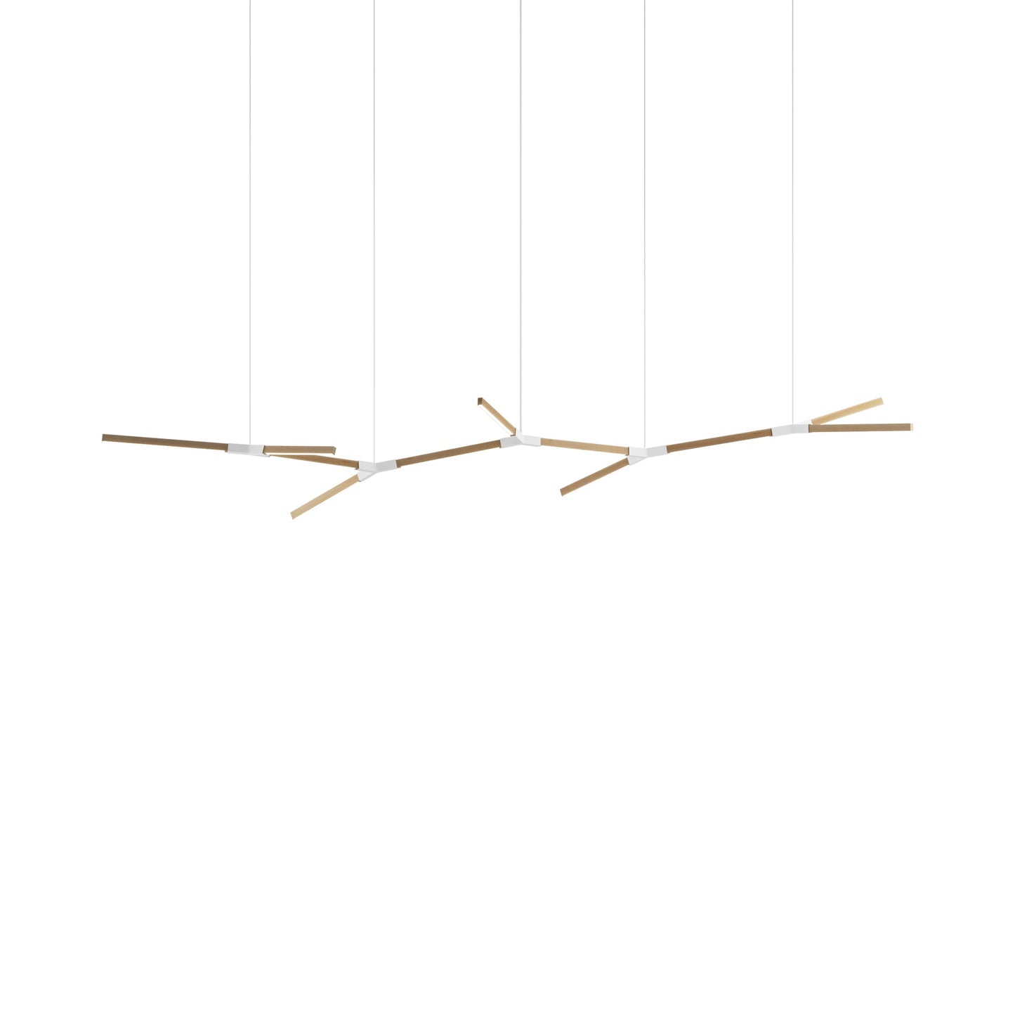 Bough Branching Big LED Chandelier in Maple/White.