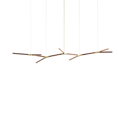 Bough Branching Big LED Chandelier in Water Tower Redwood/Brushed Brass.