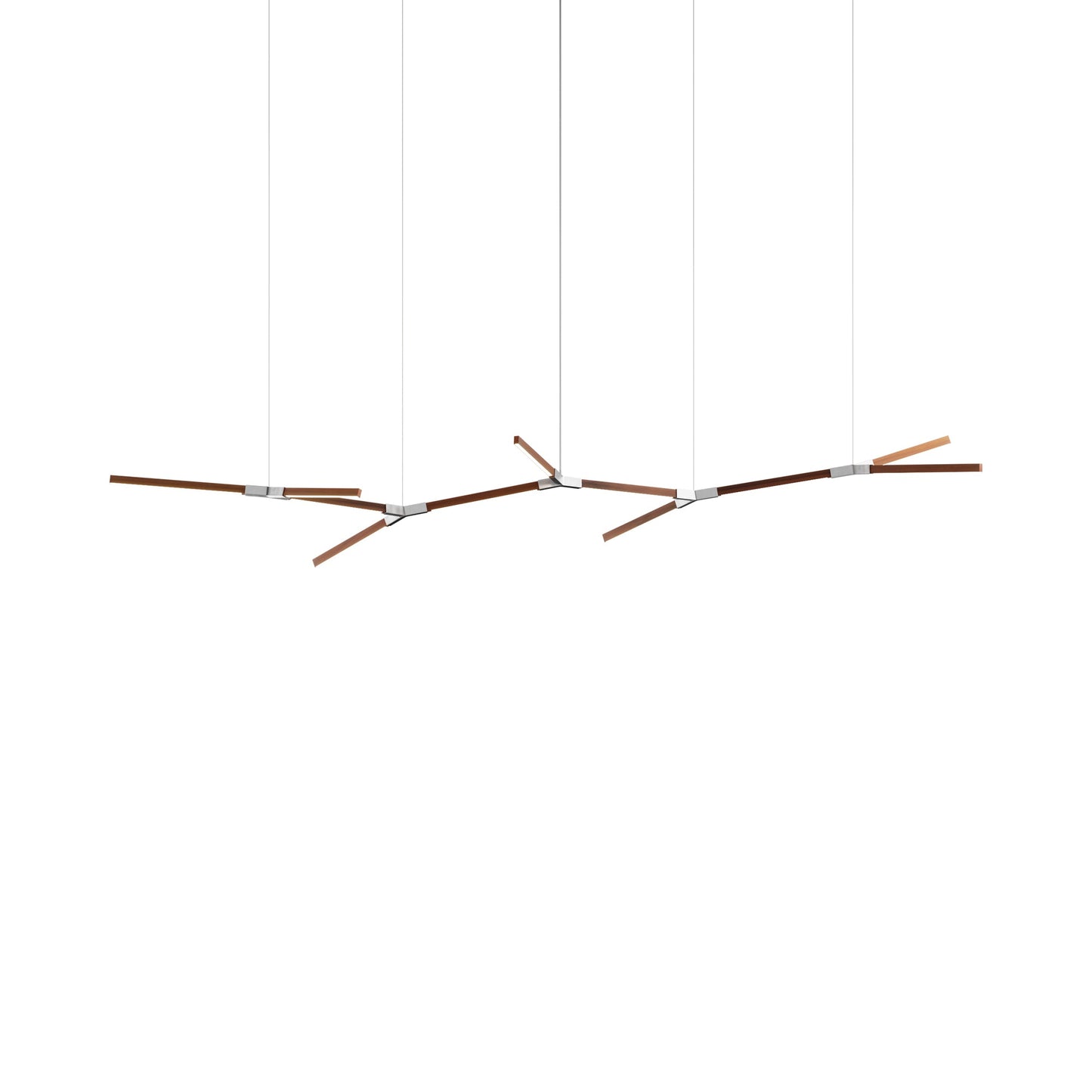 Bough Branching Big LED Chandelier in Water Tower Redwood/Brushed Nickel.