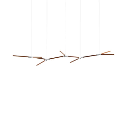 Bough Branching Big LED Chandelier in Water Tower Redwood/Brushed Nickel.
