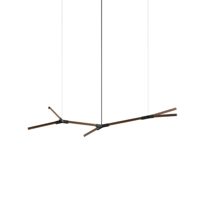 Bough Branching Little LED Chandelier in American Walnut/Blackened.
