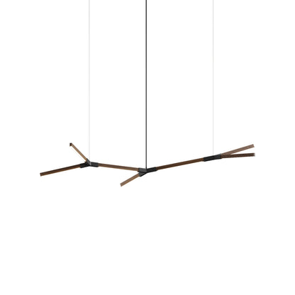 Bough Branching Little LED Chandelier in American Walnut/Matte Black.