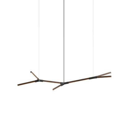 Bough Branching Little LED Chandelier in American Walnut/Slate Grey.