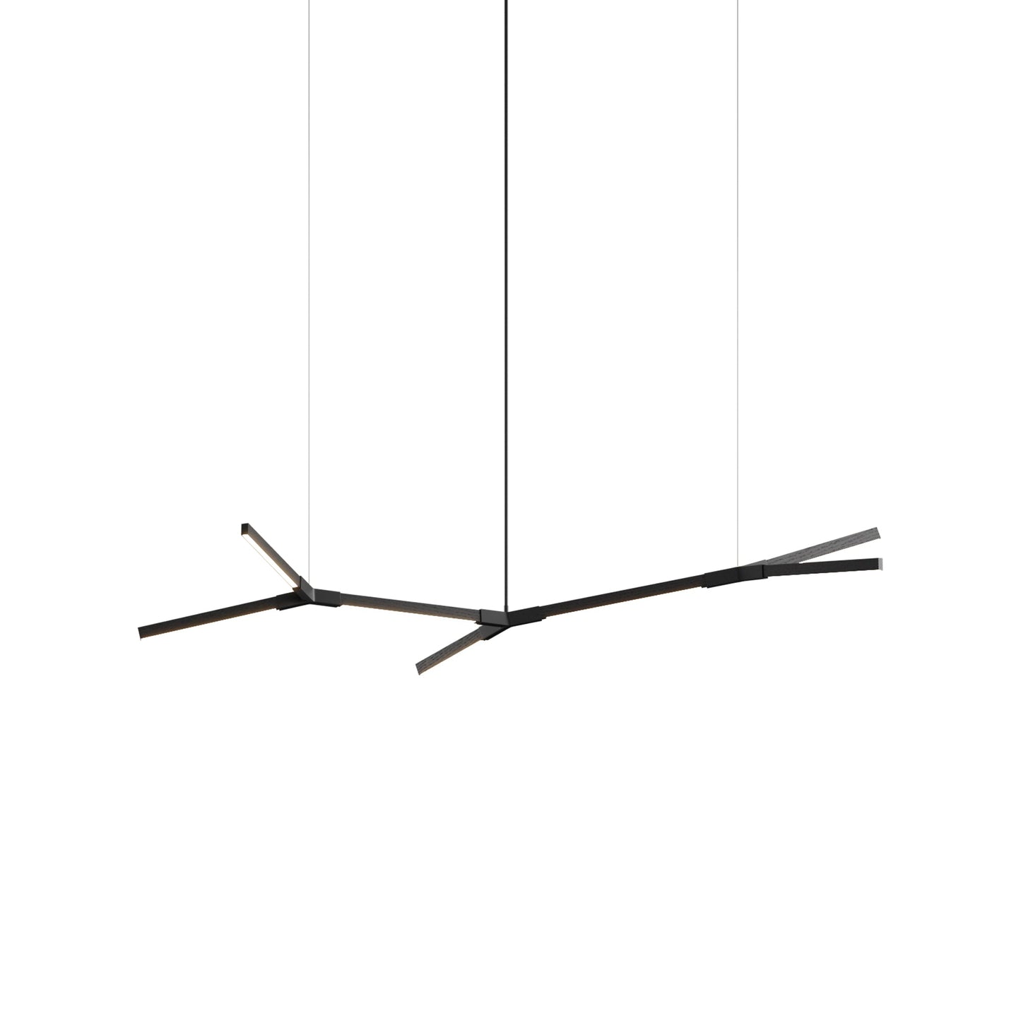Bough Branching Little LED Chandelier in Ebonized Oak/Matte Black.