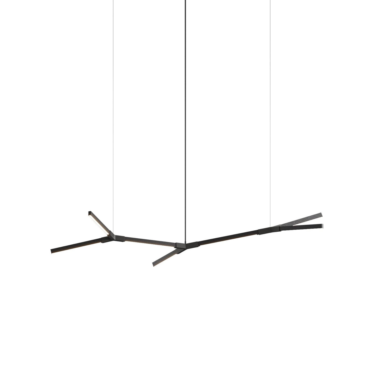 Bough Branching Little LED Chandelier in Ebonized Oak/Slate Grey.