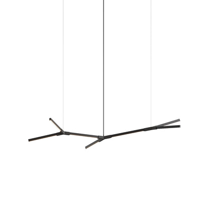 Bough Branching Little LED Chandelier in Ebonized Oak/Slate Grey.