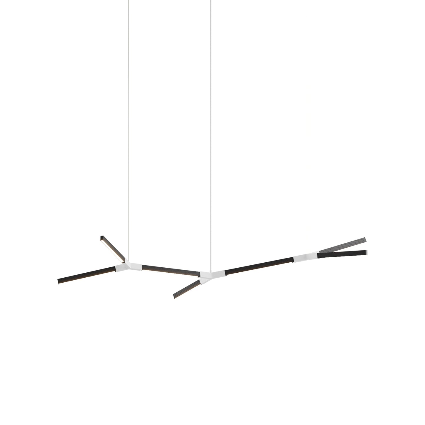 Bough Branching Little LED Chandelier in Ebonized Oak/White.