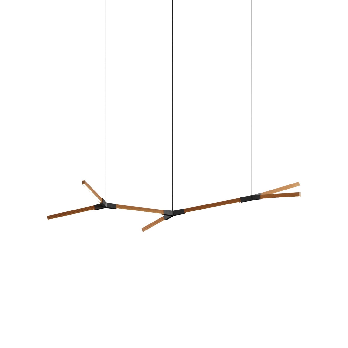 Bough Branching Little LED Chandelier in Heart Pine (Reclaimed)/Blackened.