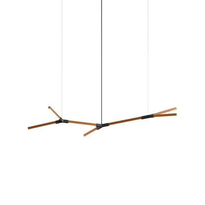 Bough Branching Little LED Chandelier in Heart Pine (Reclaimed)/Blackened.