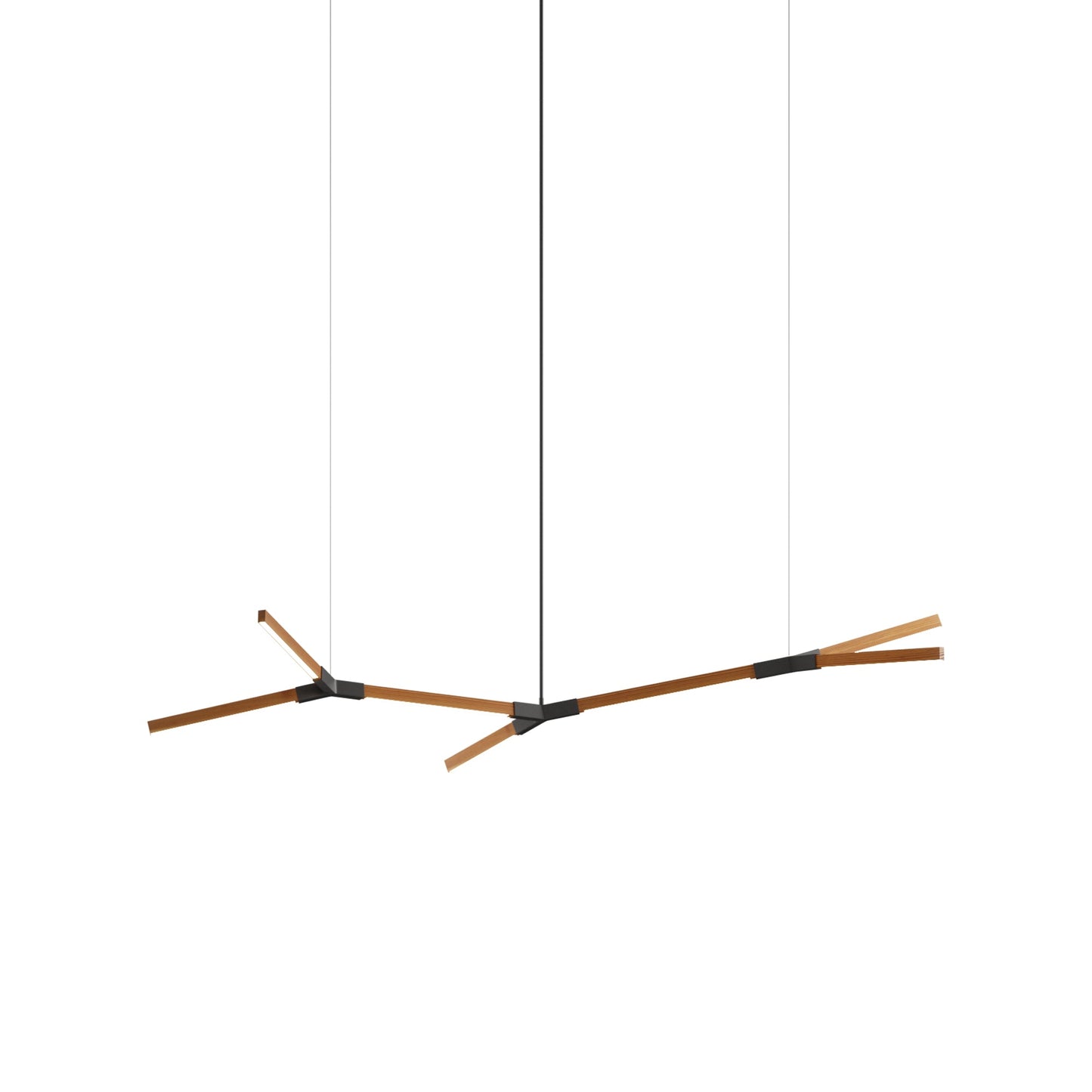 Bough Branching Little LED Chandelier in Heart Pine (Reclaimed)/Slate Grey.