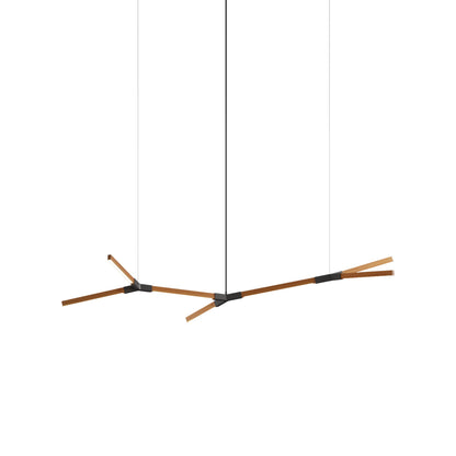 Bough Branching Little LED Chandelier in Heart Pine (Reclaimed)/Slate Grey.