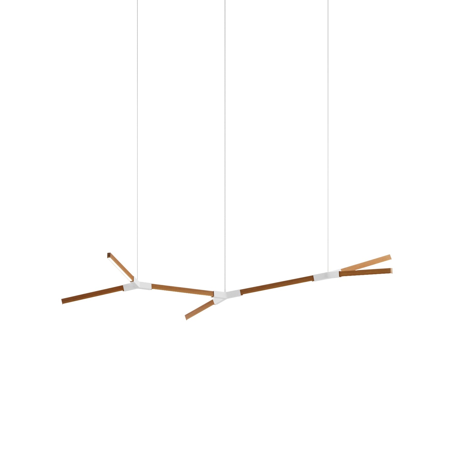 Bough Branching Little LED Chandelier in Heart Pine (Reclaimed)/White.