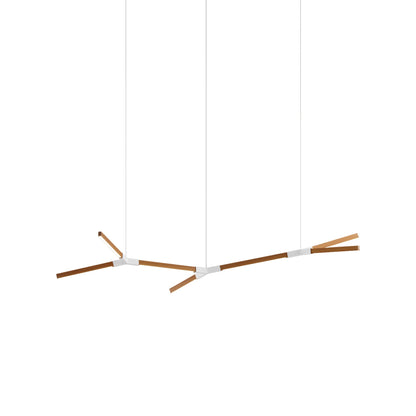 Bough Branching Little LED Chandelier in Heart Pine (Reclaimed)/White.