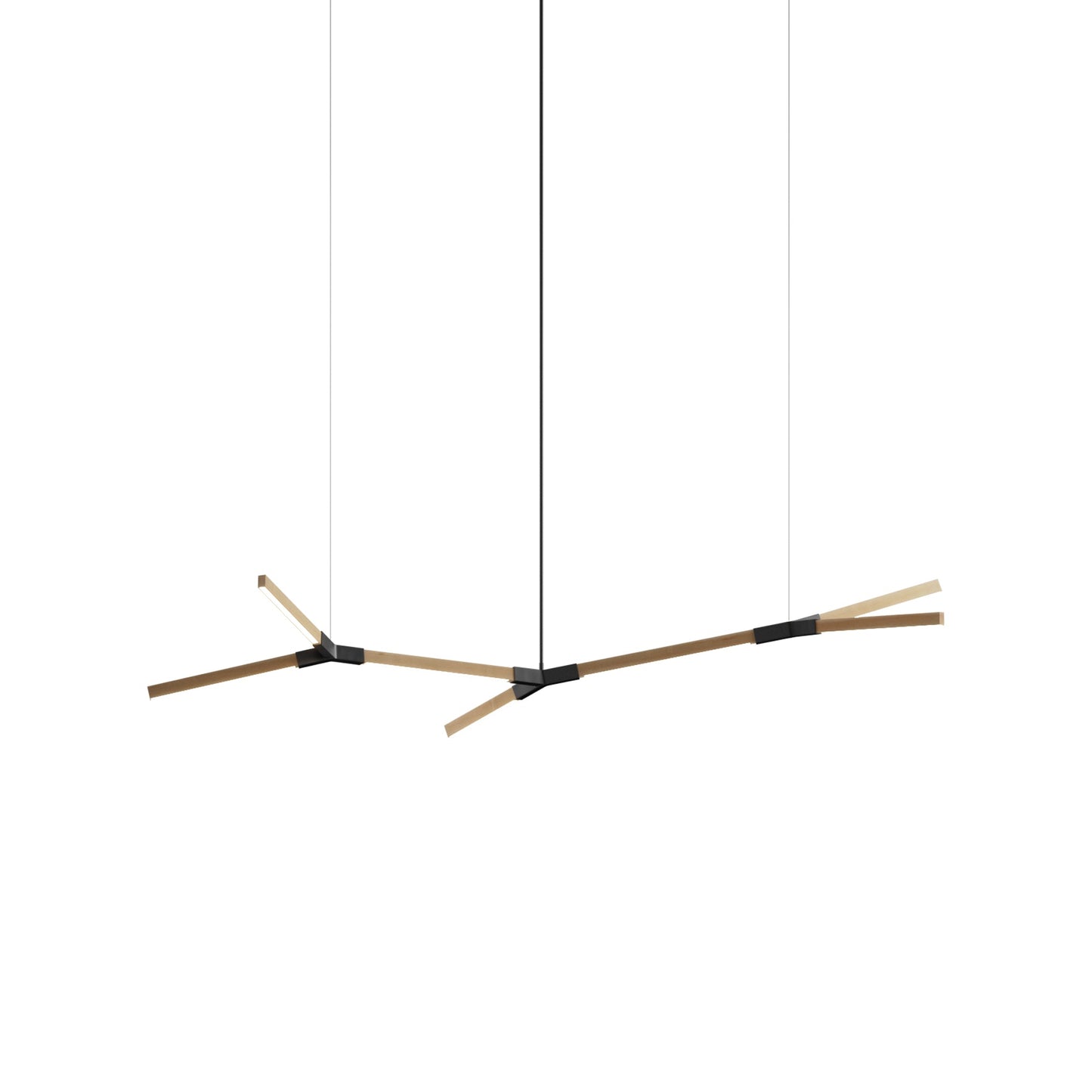 Bough Branching Little LED Chandelier in Maple/Blackened.